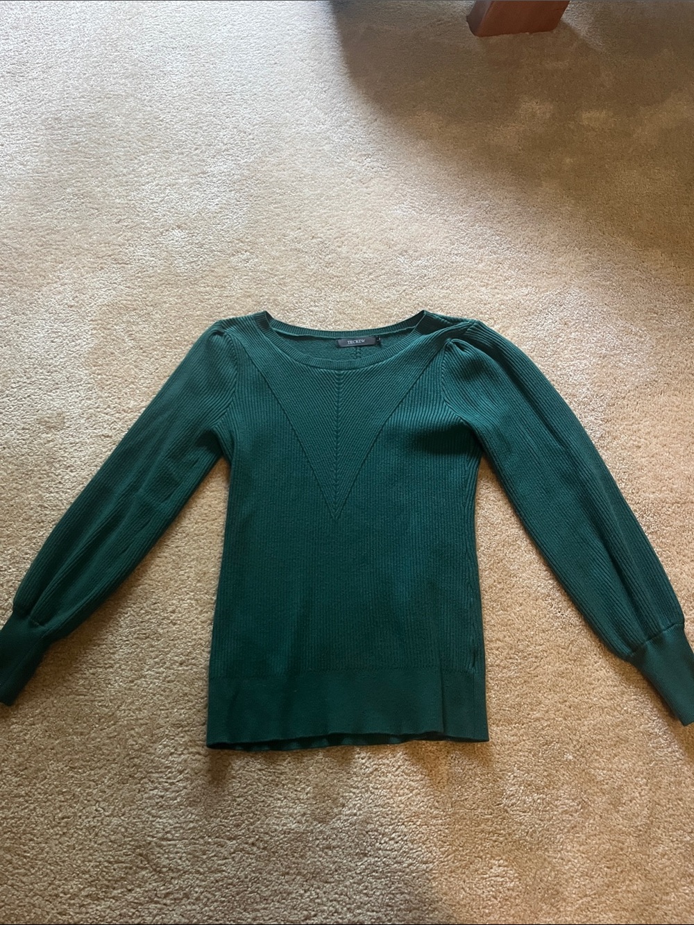 Forest Green Women's Sweater - Classic Ribbed Knit